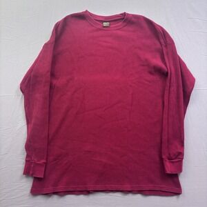Gemrock Heavy Weight Waffle Knit Thermal Shirt Mens 6XL Burgundy Maroon LS